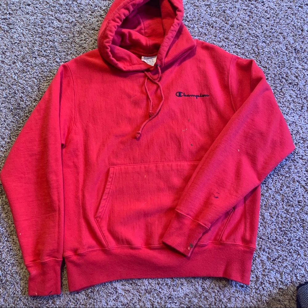 Champion Reverse Weave Hoodie Red size M